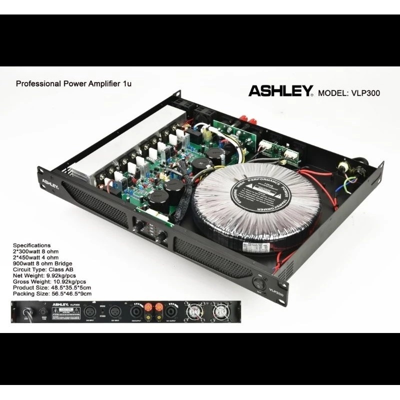 MS-Power Amplifier ASHLEY VLP300/VLP 300 Original
