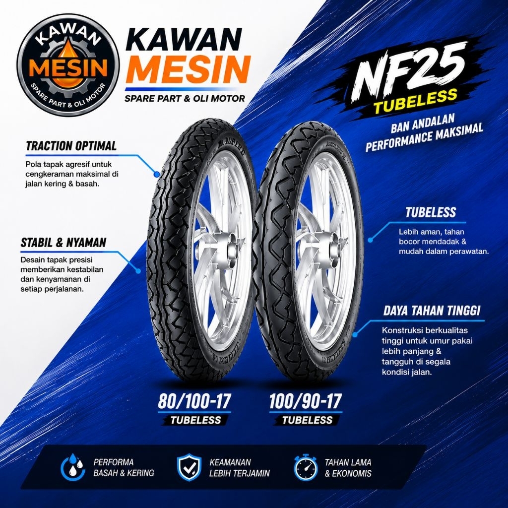 Ban Tubeless VERZA IRC. 80/100-17 100/90-17 Tubless