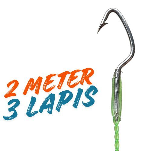 Kail Pancing Urek Belut Model Kurawa 2 Meter 3 lapis Pancing Belut Kail Belut India Bahan Baja Putih