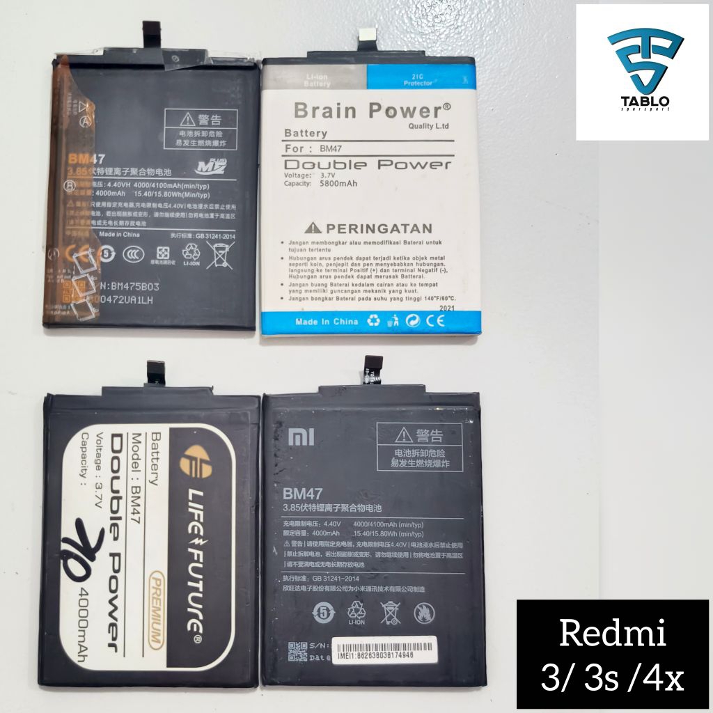 Baterai batre BM47 redmi 3 3s 4x second