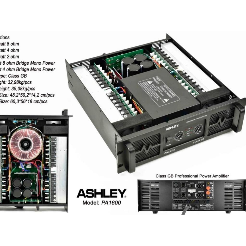 Ashley Ampli Model PA1600+ / PA 1600+ / PA-1600+ original garansi resmi 1 tahun