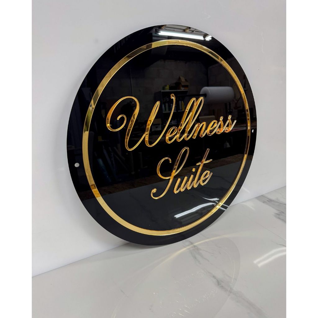 Plang nama toko Bulat, Plang nama ruangan, plang nama akrilik, Plang Logo,custom Ukuran.