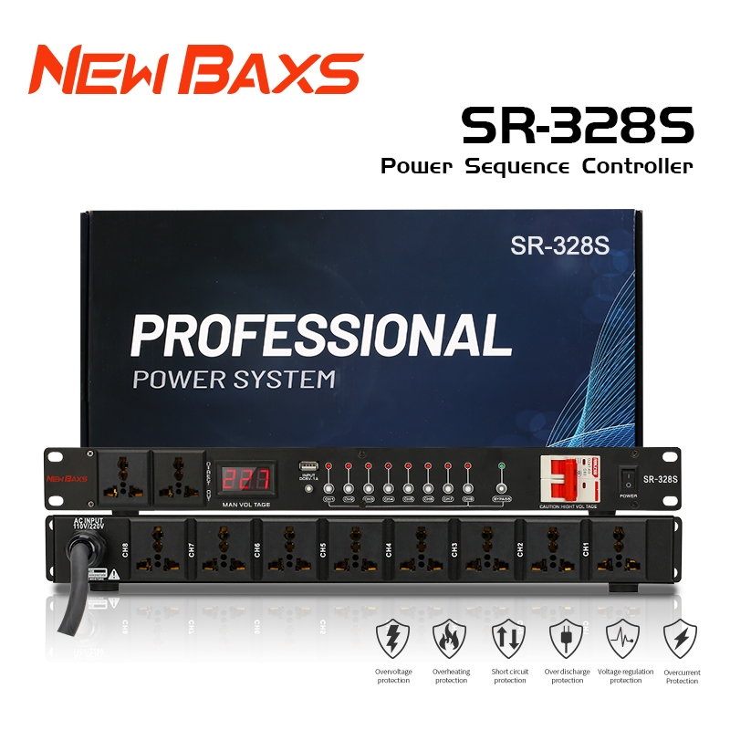 power manager NEW BAXS SR-328S Colokan Listrik 40 amp power controller 8-channel audio time system