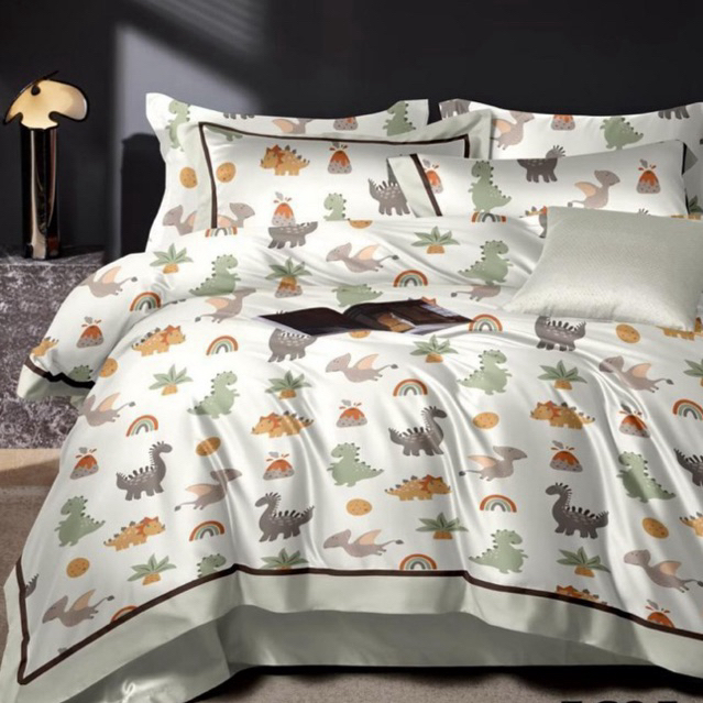 BIOSIBEDDING Sprei Katun Jepang Motif Anak Cewek Cowok Dino Mobil Cars Kartun Karakter Mickey - Spre