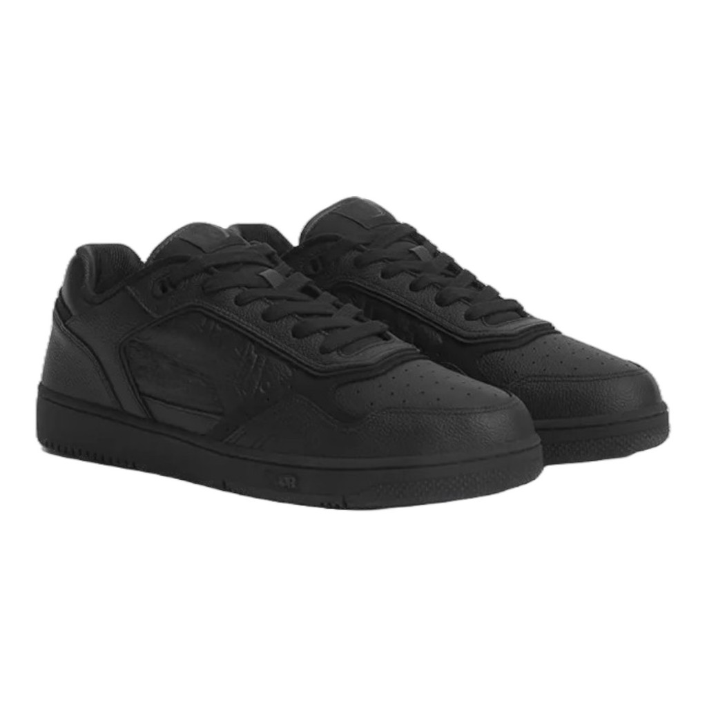 Damen Herren Sneakers Embossed Calfskin Leather Black OROR