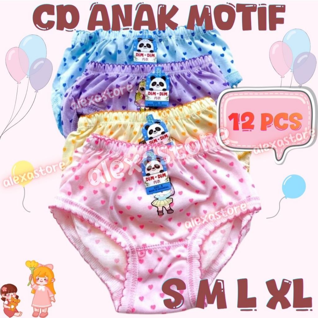 AlexaStoreOffial Celana Dalam Anak Perempuan DIM DIM / CD Anak Motif LUCU