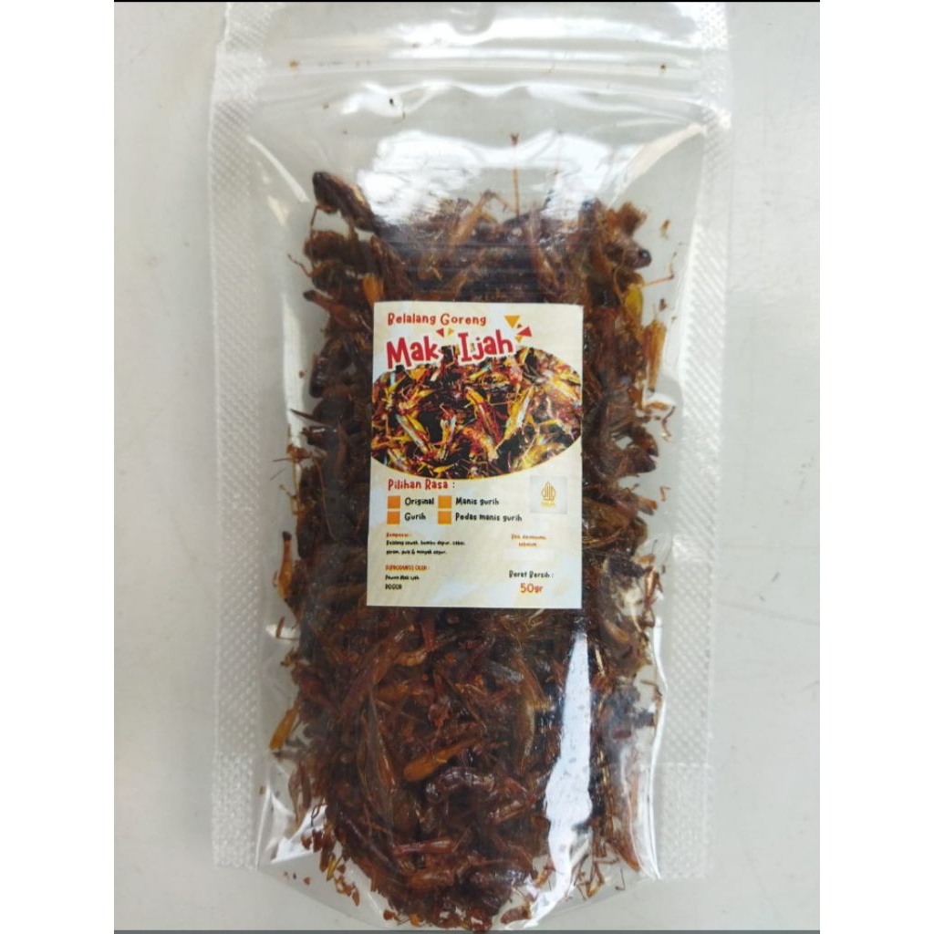 Snack Belalang Kecil Goreng Original Pedas Manis Gurih