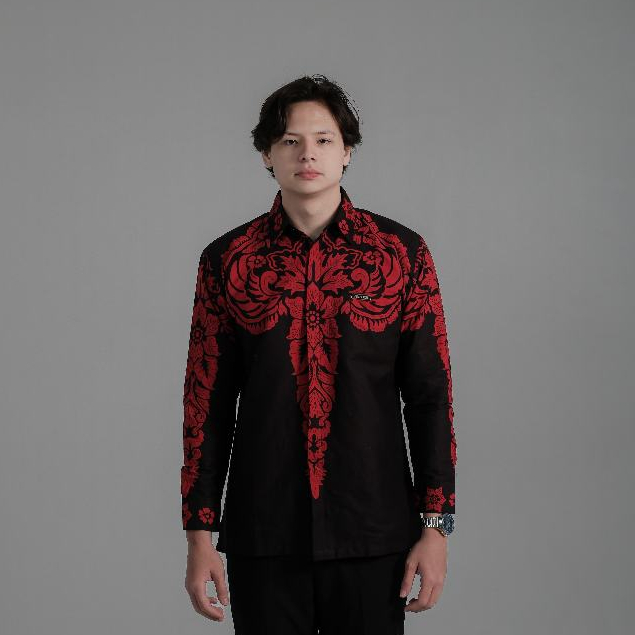 Arkana Batik Slimfit Motif Prabu Merah (Red Prabu)