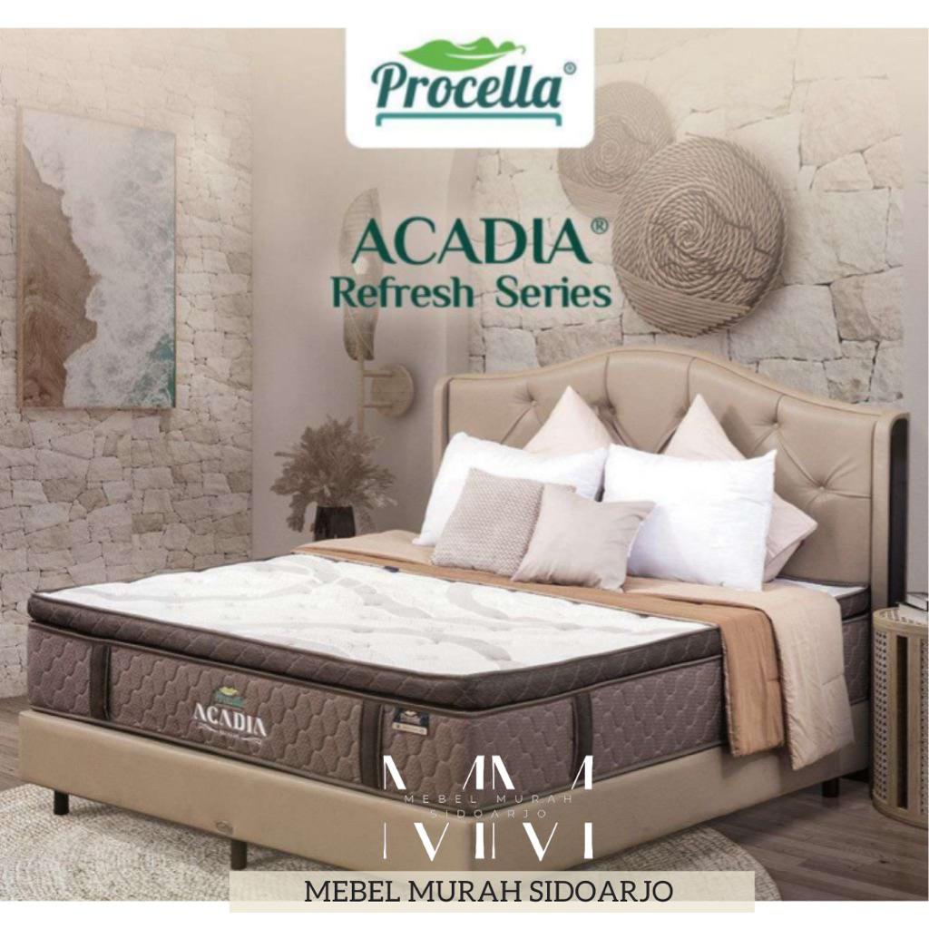 Kasur springbed Procella Acadia Pocket Plushtop REFRESH SERIES  With pro comfort foam kain soft touc