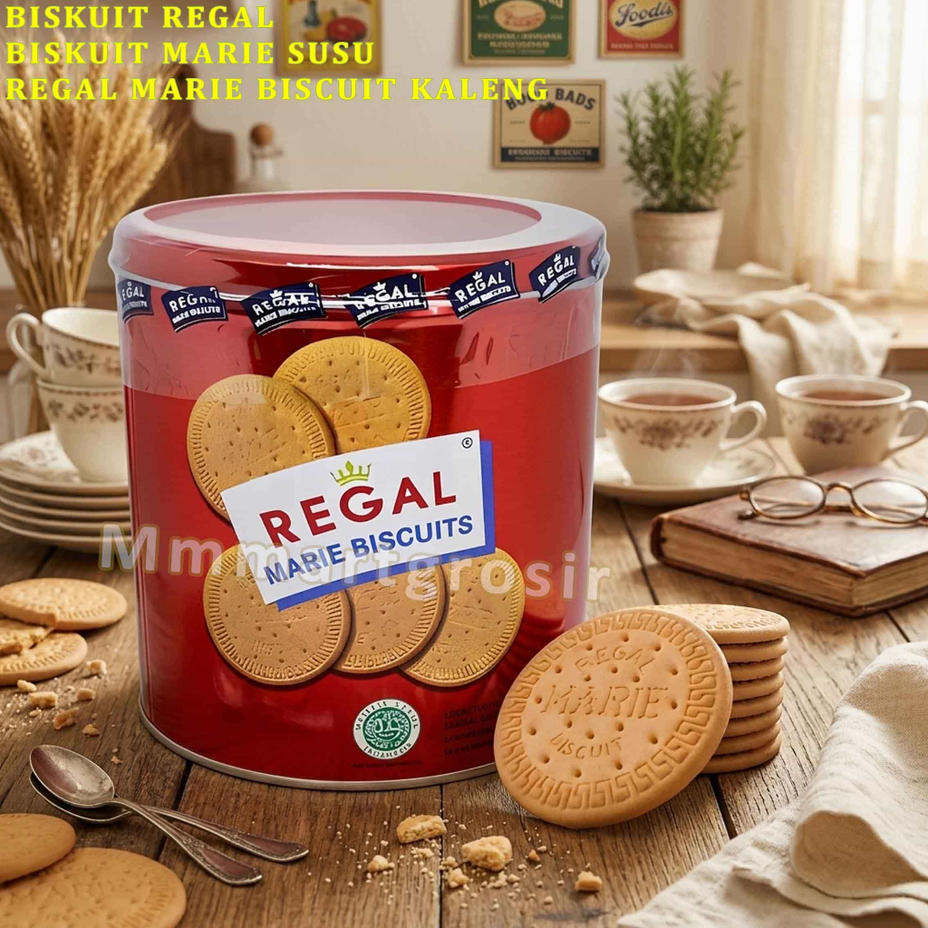 Biskuit Marie Regal / Biskuit Marie Susu / Regal Marie Biscuits Kaleng / 550gr
