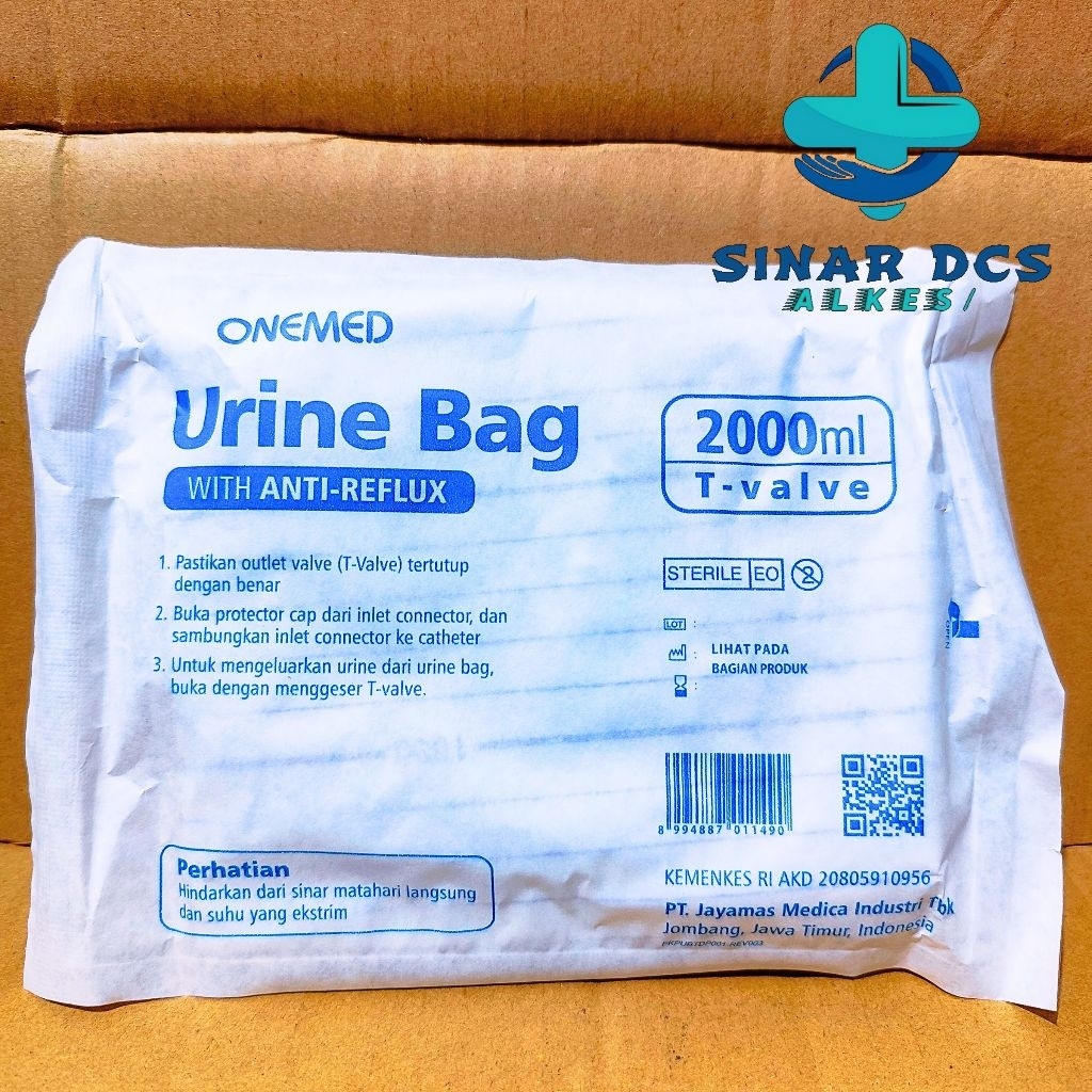 Urine Bag  One Med Dewasa T Valve 2000 ml / Penampung Urin / Urin Bag OM