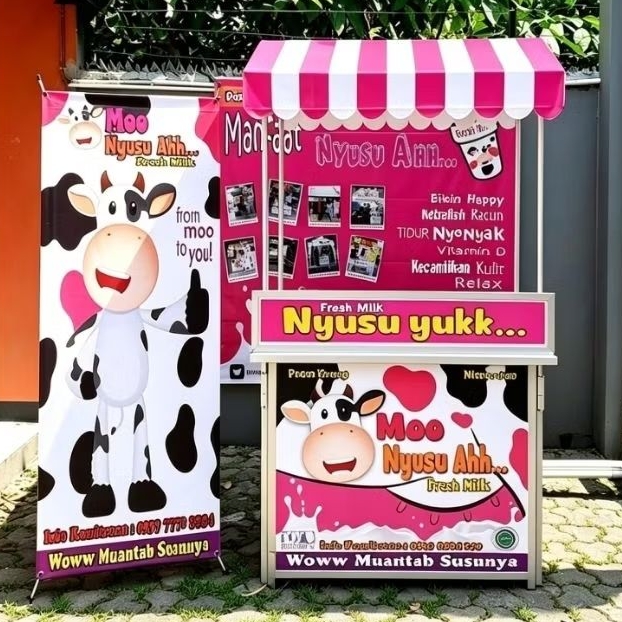 Booth Portable + Atap + X - Benner + Gambar