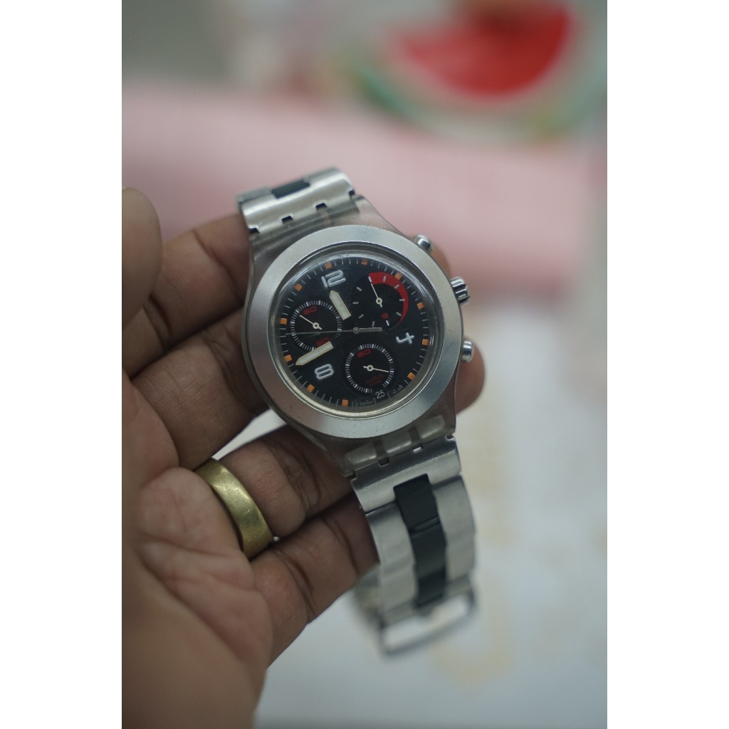 jam swatch Irony Diaphane Jam Tangan Aluminium