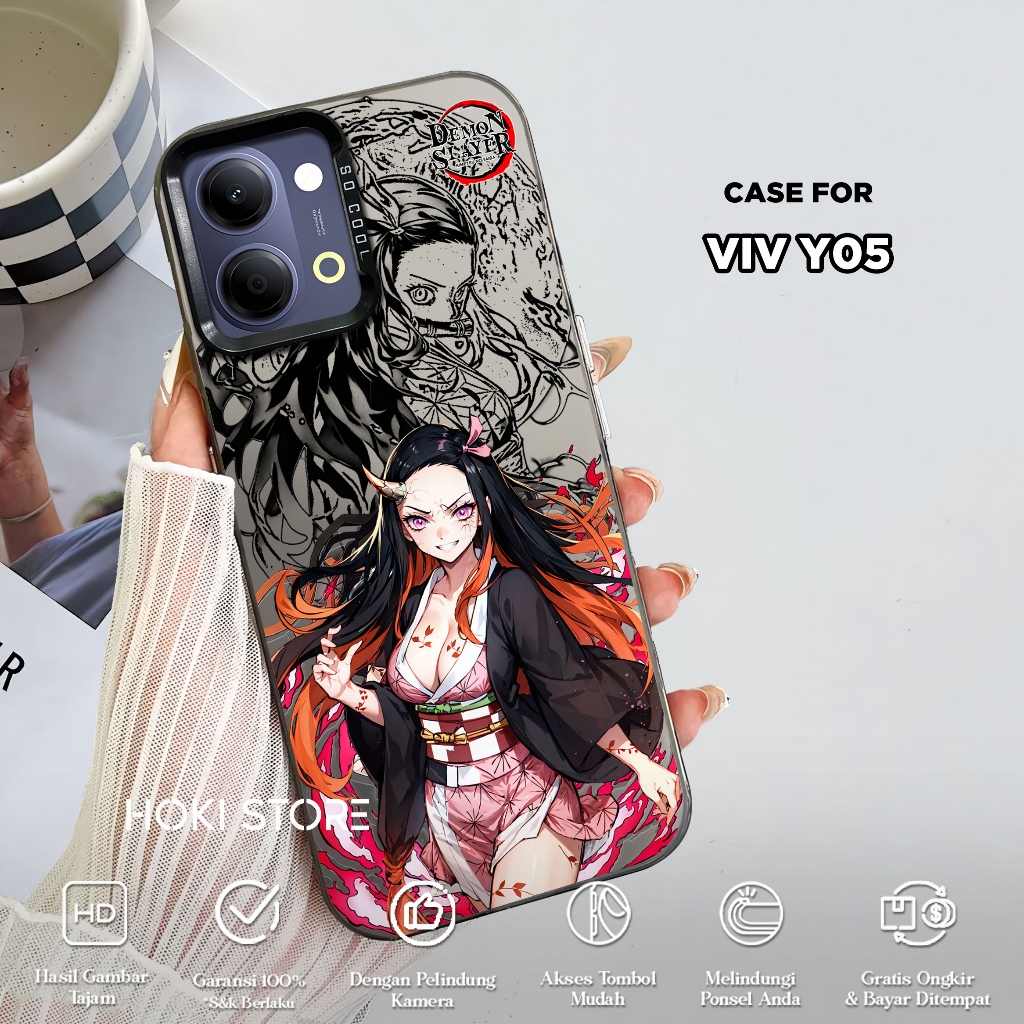 CASE VIVO Y05  - Motif DEMON SLAYER - HYBRID IMD PLATE PREMIUM GLOSSY SO COOL - Softcase hp