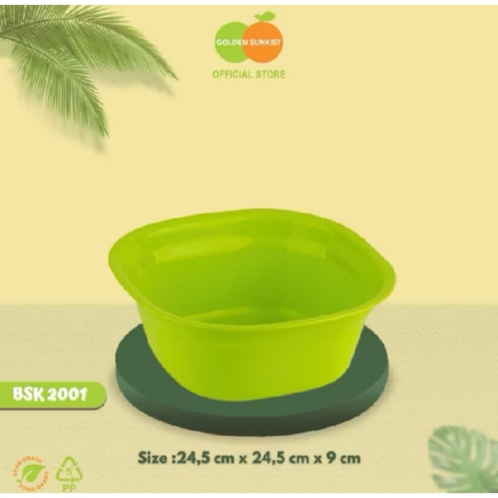 Golden Sunkist Baskom Segi Kecil BSK 2001 Golden Sunkist Waskom 3 Liter