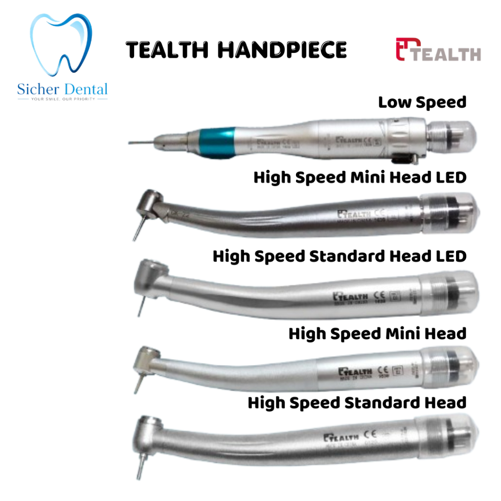Handpiece Mini Head/Tealth Handpiece High Speed LED 4 Hole/Low Speed