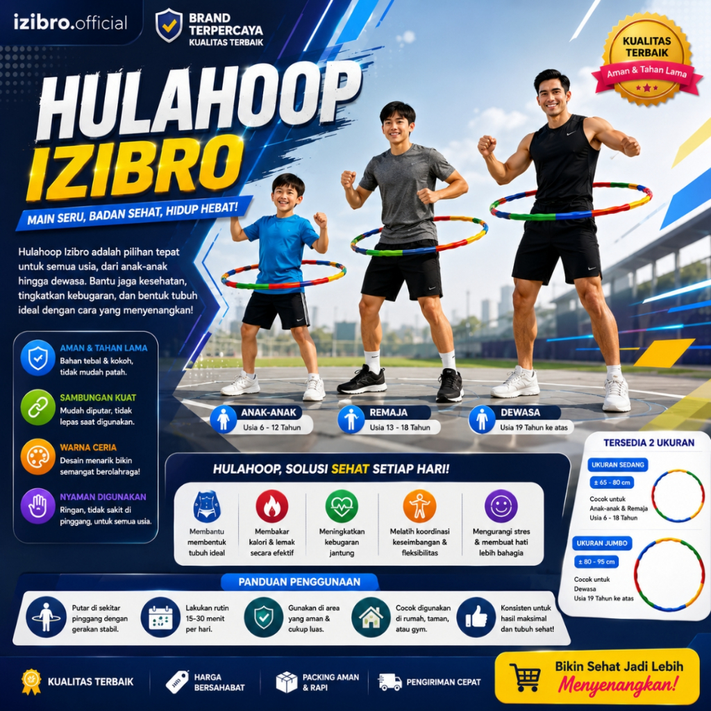 Izibro - Mainan Edukasi Anak Hulahoop Olahraga Hulahop Remaja Holahop Dewasa Holahoop Sehat