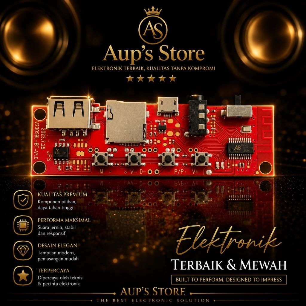 Modul Speaker Aktif Bluetooth  jek kecil - Mendukung USB, SD Card, dan Karaoke