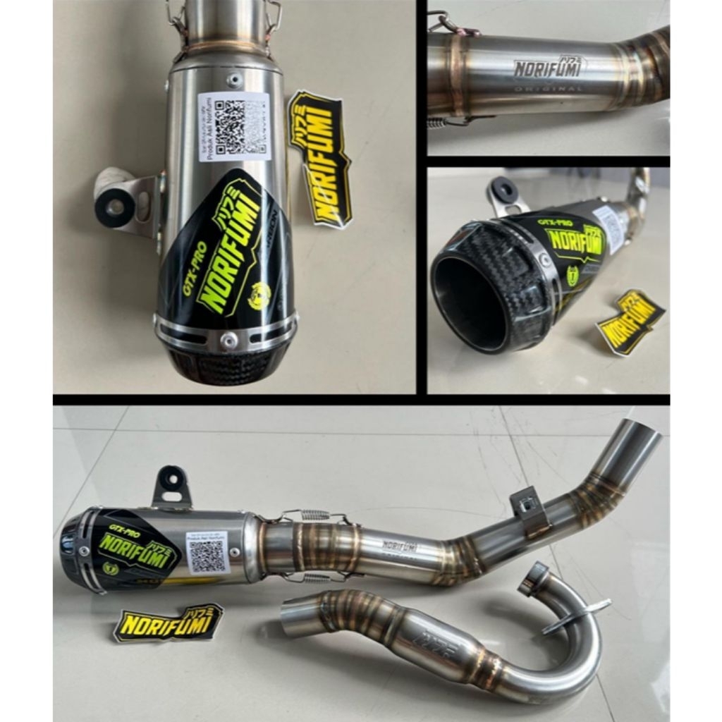 KNALPOT NORIFUMI GTX PRO CARBON SS STAINLESS PNP KLX DTRACKER
