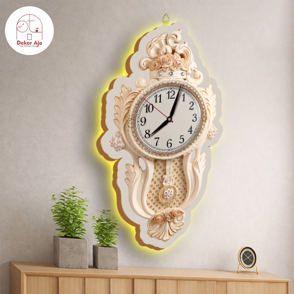 DEKORAJA/Jam Dinding Klasik Mewah – Dekorasi Rumah & Ruang Tamu Elegan