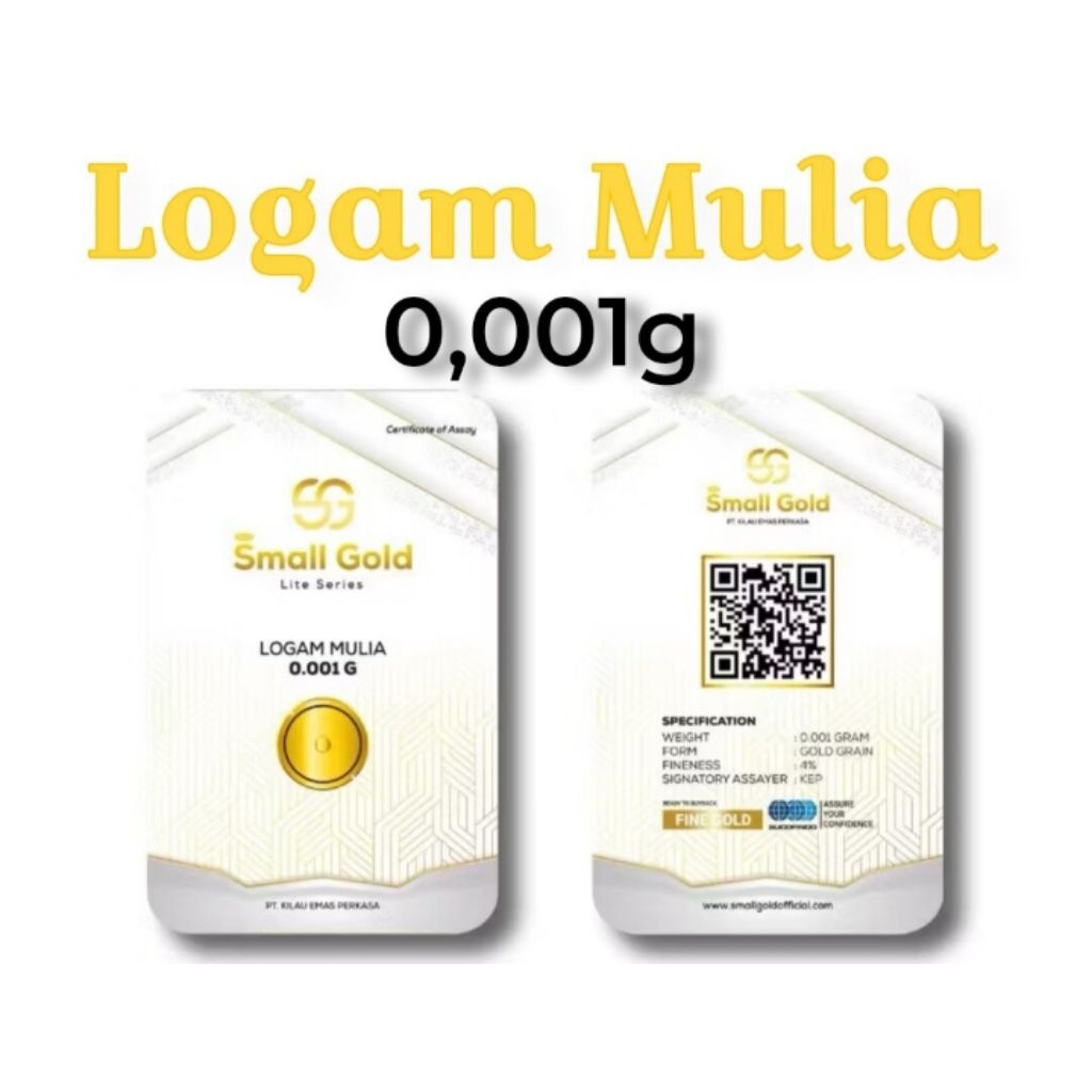 Emas 0.001 Gram - Laminating, Warna Small Gold, Sertifikat Asli