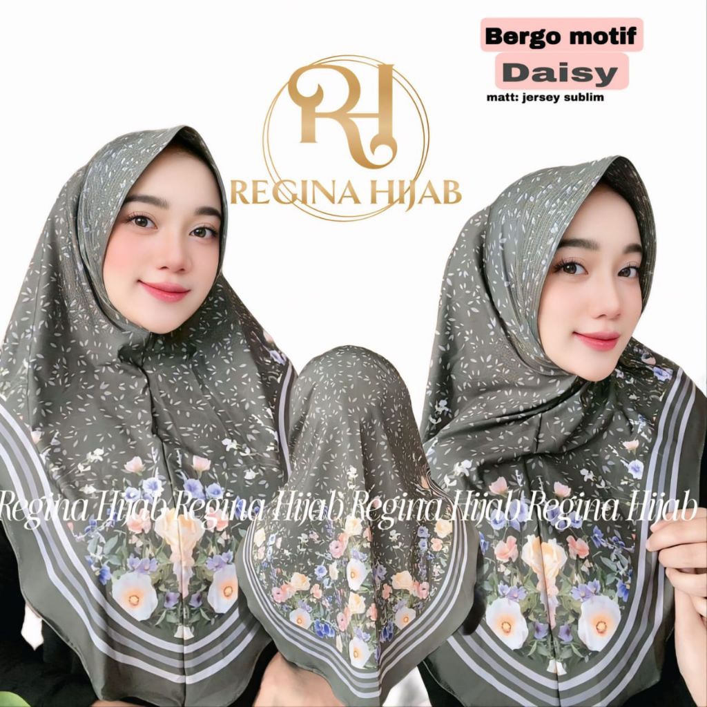 bergo motif bunga daisy