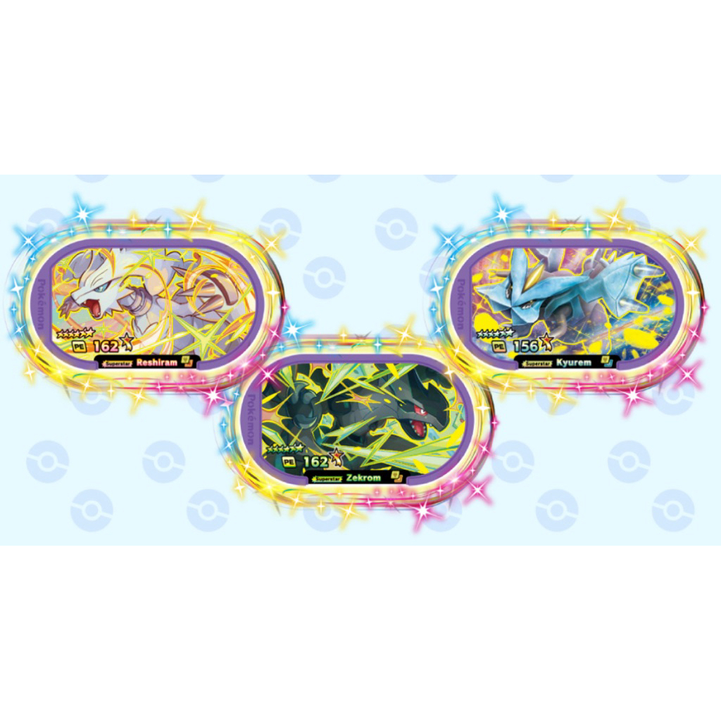 Pokemon Mezastar Legacy Tag Ungu - Trio Tao Zekrom Reshiram Kyurem