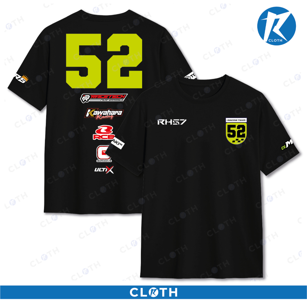 T-SHIRT KAOS 52 RACING TEAM RACETECH ROAD RACE COMBED 24S