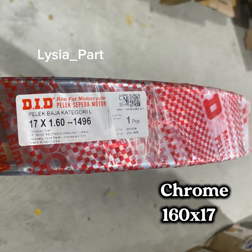 Velg Motor DID Ring 17 dan 18 DID dengan Finishing Chrome Asli, Pilihan Ukuran Lengkap