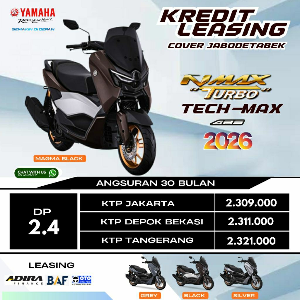 Dp Motor Yamaha NMax Turbo Tech Max Kredit Leasing Jakarta Depok Tangerang Bekasi Bogor