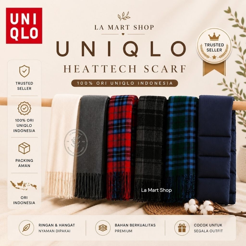 (READY STOCK) - UNIQLO Heattech Scarf Unisex / Scarf Uniqlo Heattech / Scarf Uniqlo Wanita / Scarf U