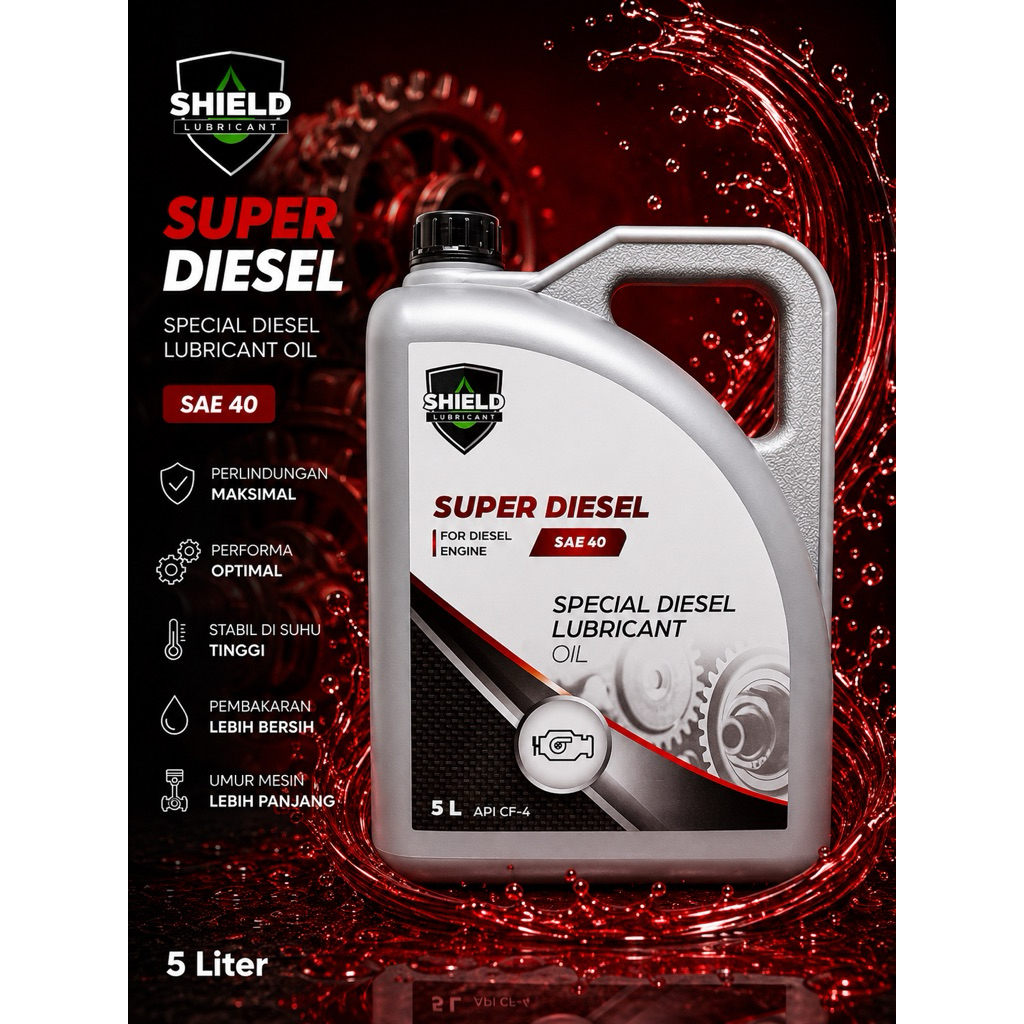 Oli Shield Super Diesel SAE 40 For Engine Diesel API CF-4 5 L