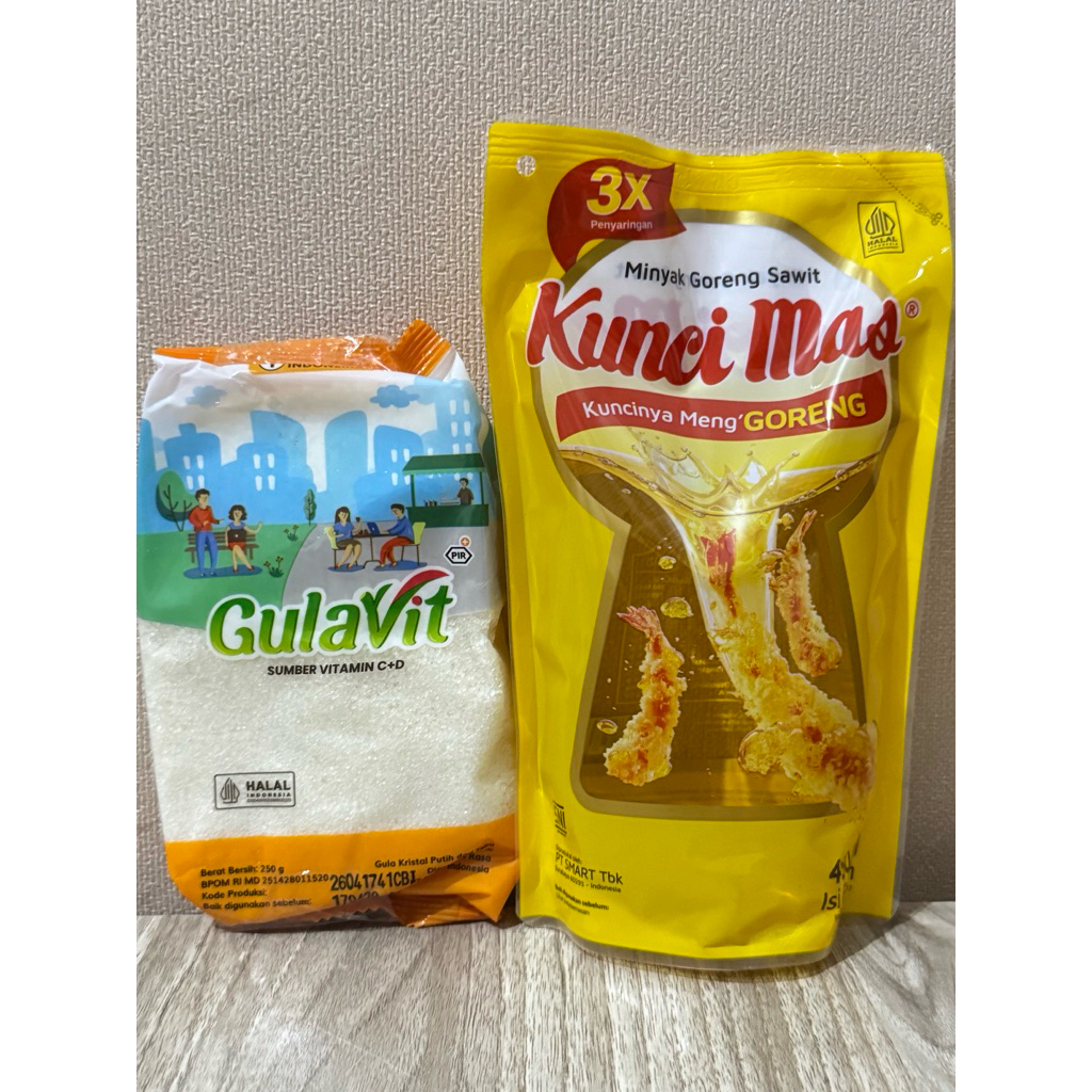 Minyak Goreng Kunci Mas 450ml dan GulaVit 250gr