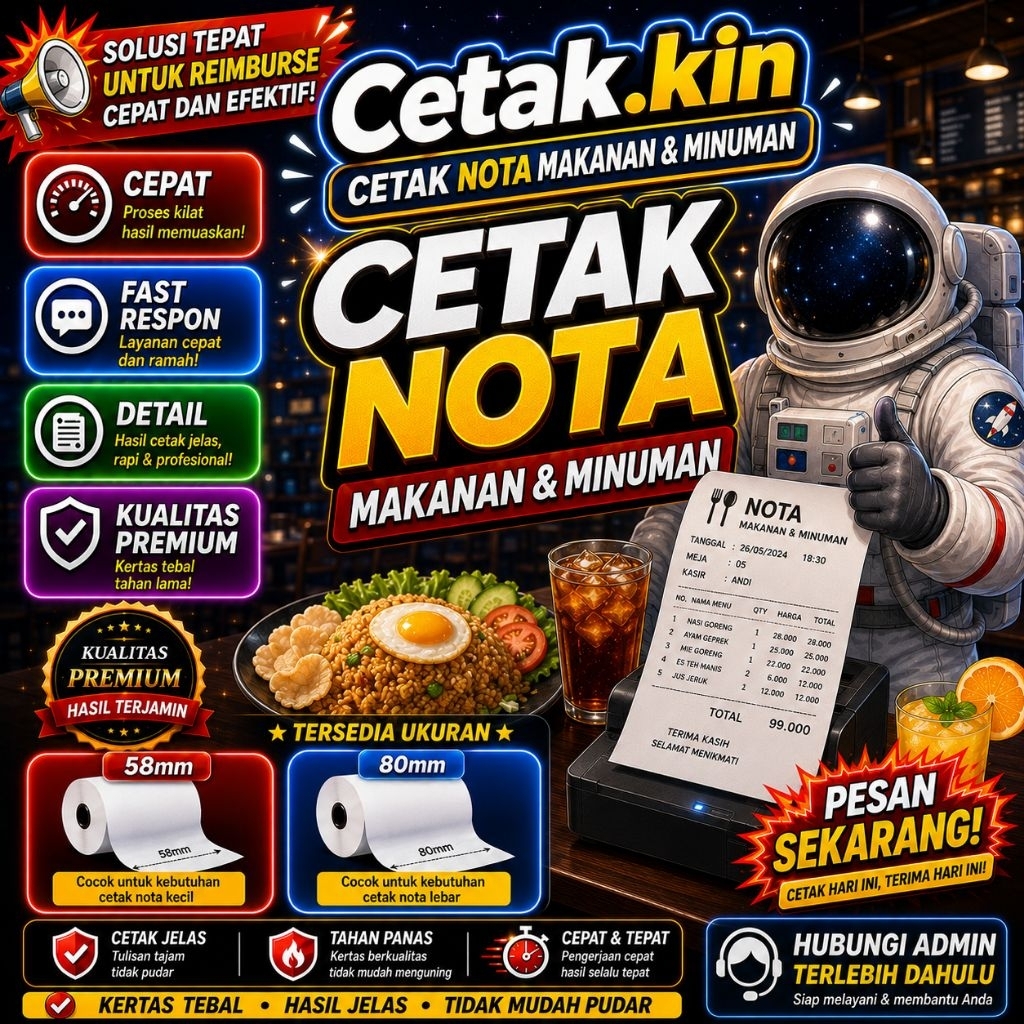NOTA MAKANAN & MINUMAN CUSTOM