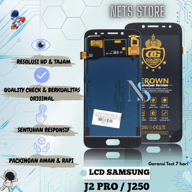 LCD SAMSUNG J2 PRO / TOUCHSCREEN SAMSUNG J2 PRO / J250 ORIGINAL COMPLETE FULLSET CONTRAS