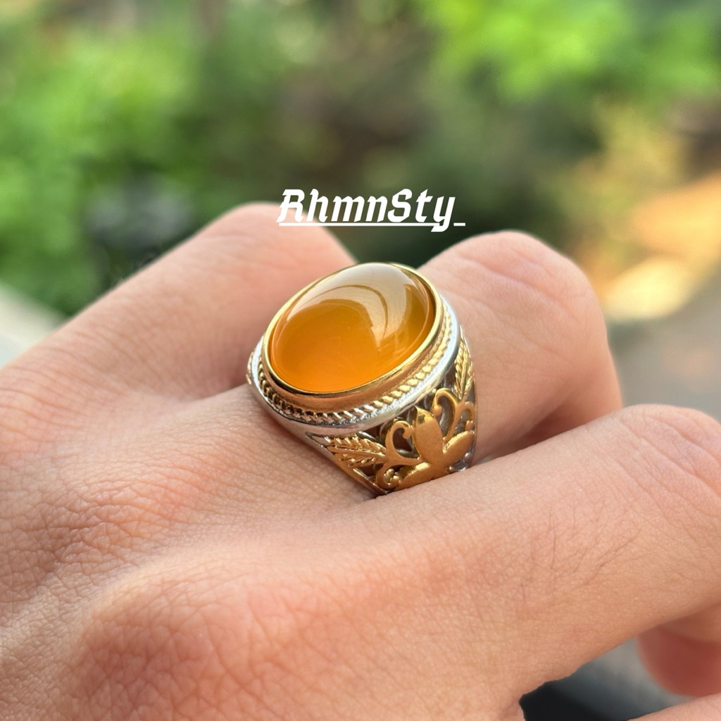 cincin batu akik cempaka kuning