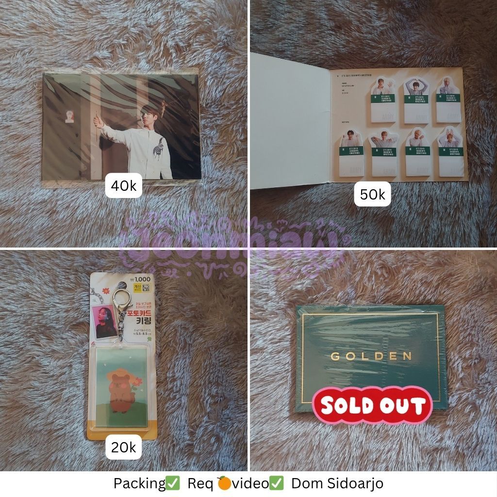 BTS JUNGKOOK JK ONEUL POSTCARD SG19 INDEX PAPER GOLDEN ALBUM WV CARD HOLDER DAISO