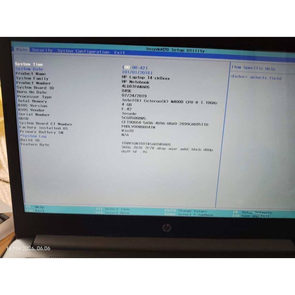 motherboard mobo laptop hp 14 ck