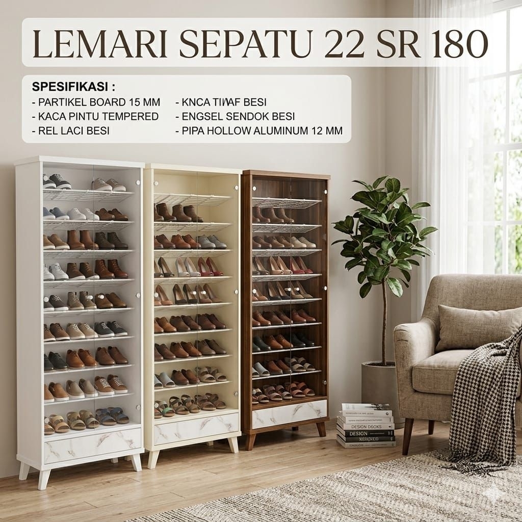 Lemari Sepatu Shoe Cabinet Rak Sepatu Kaca Lemari Sepatu Kaca Rak Sandal Credenza