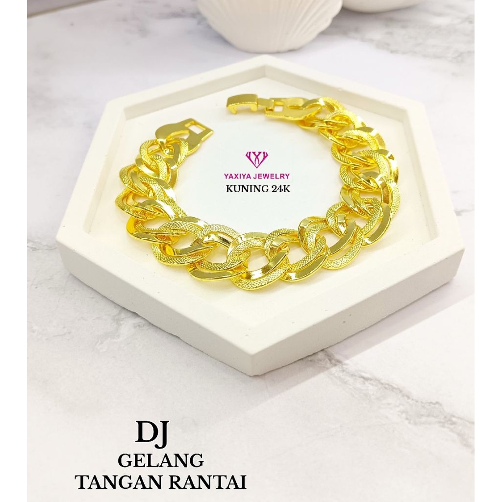 gelang sisik naga rantai double lapis emas yaxiya