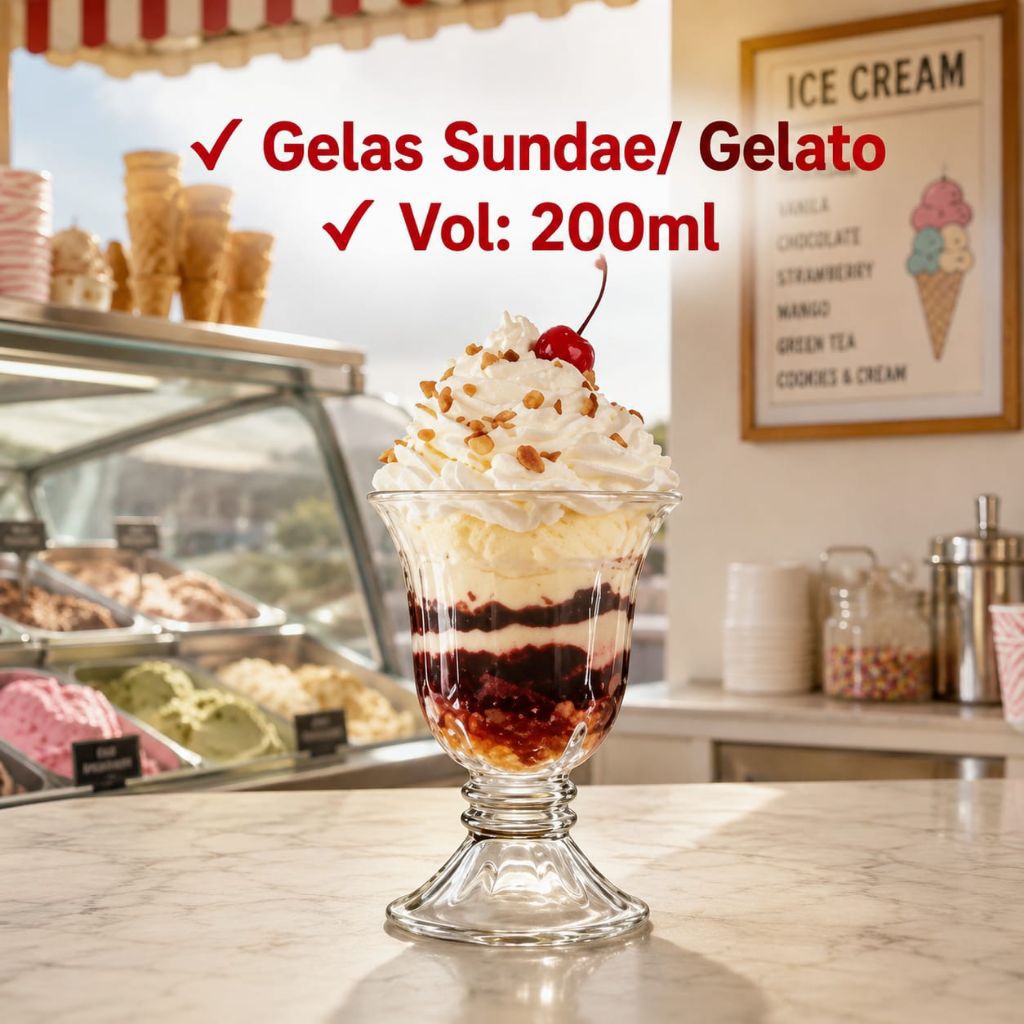 [6pcs] Gelas ES KRIM GELATO 200ml/ Gelas Es Krim CITINOVA GELATO