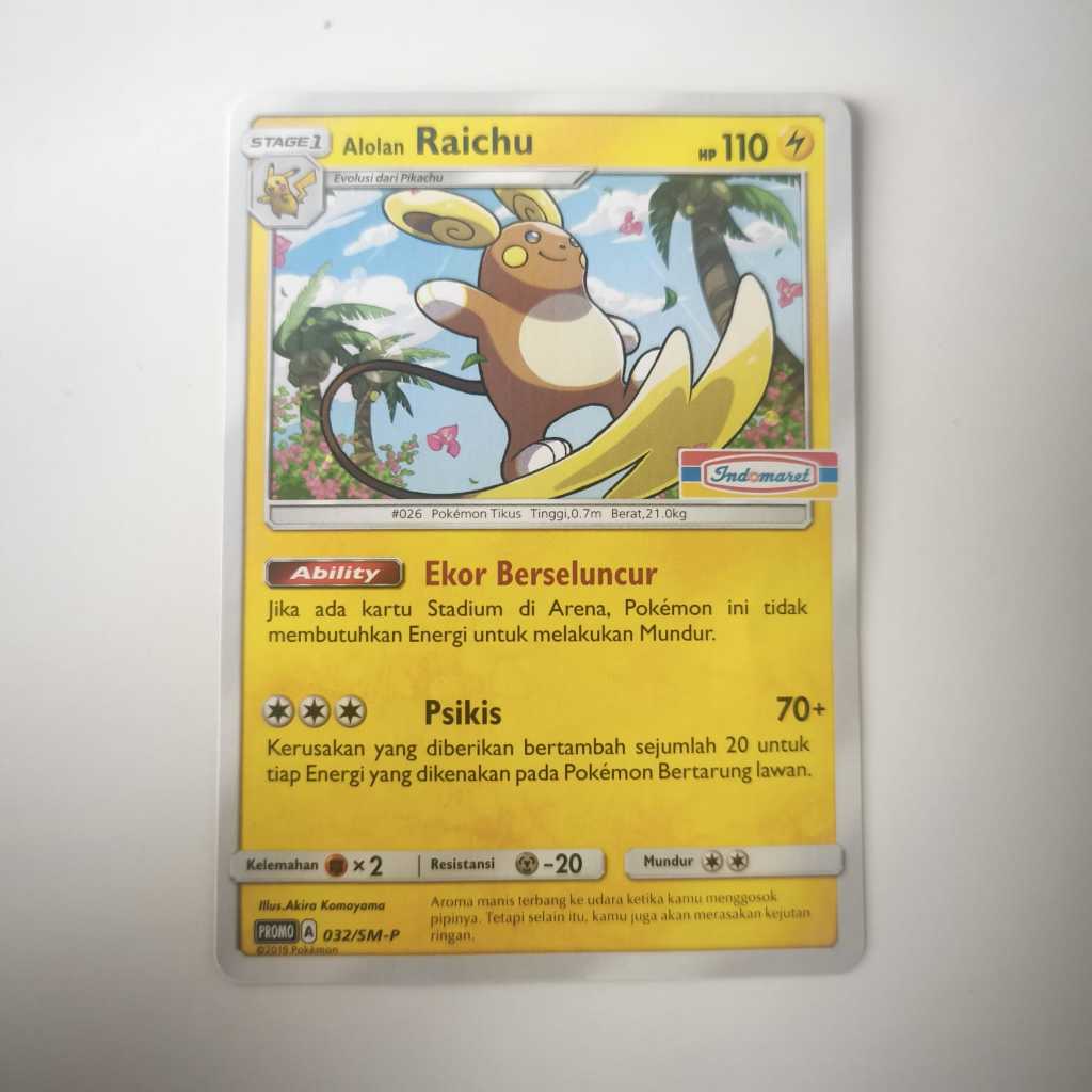 Alolan Raichu Indomaret Promotion Card 032/SM-P Pokemon TCG Indonesia