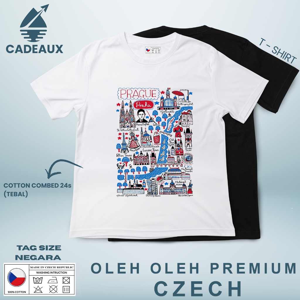 Kaos Oleh Oleh CZECH 21 PAKAI TAG ASAL NEGARA CZECH REPUBLIC T-Shirt Cotton Combed 24s SOUVENIR PREM