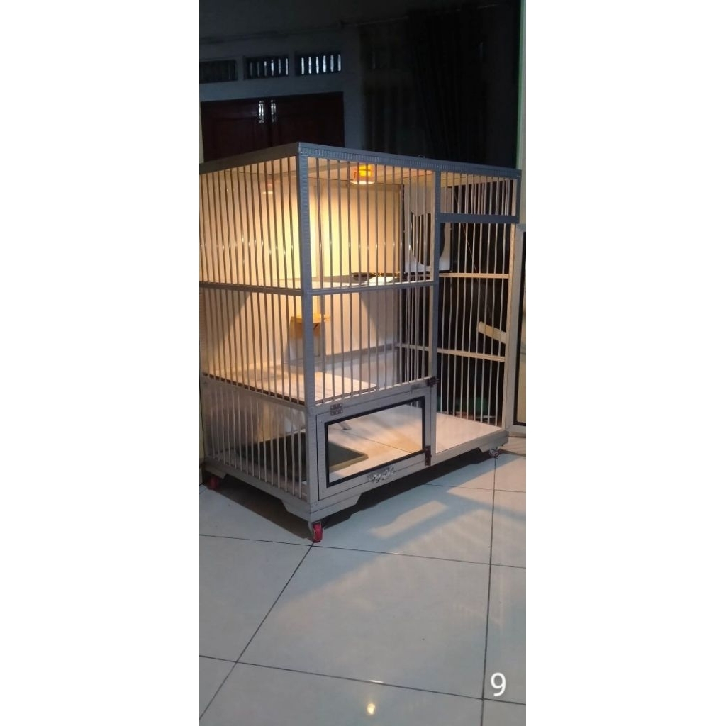 Kandang Kucing 1 pintu, Holo baja ringan, keramik,ACP