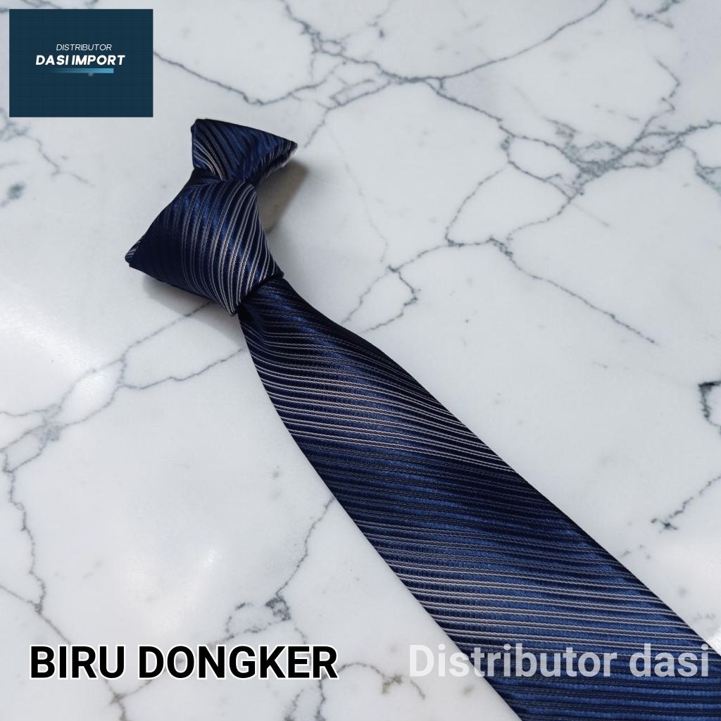 Fashion Pria Dasi Pria Biru Dongker Dasi Ikat Manual Dasi Simpul Siap Pakai Dasi Motif Salur Garis U