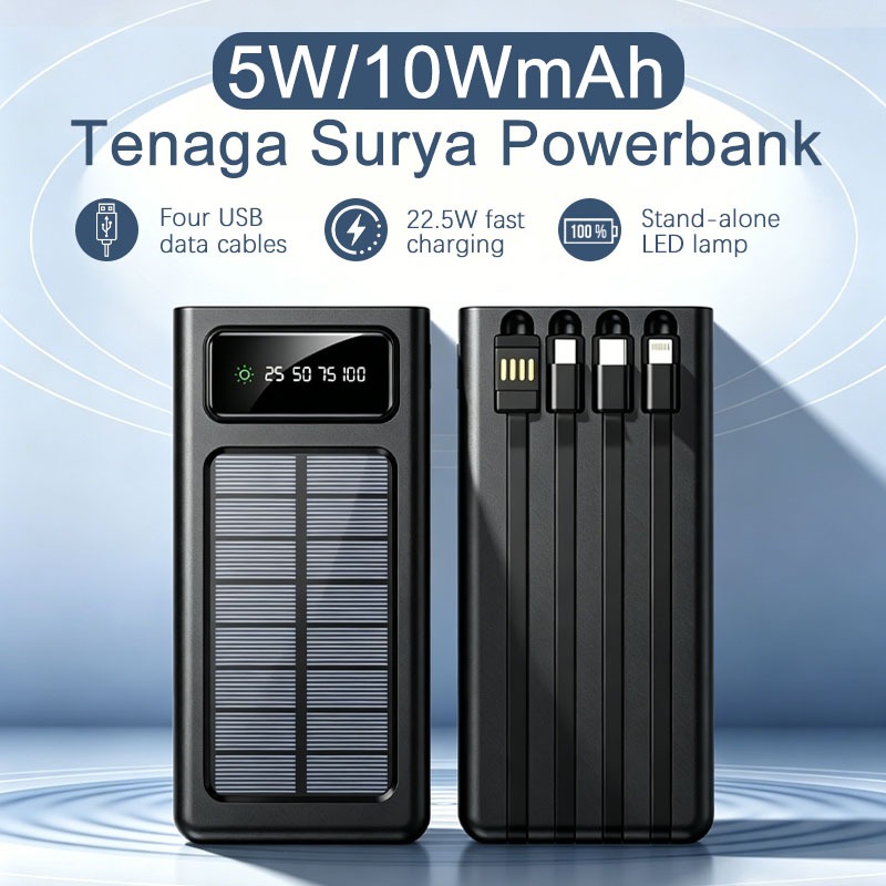 50000/100000 mAh Powerbank Robot Power Bank Solar Cell Multifungsi Solar Cell Tenaga Surya Portable 