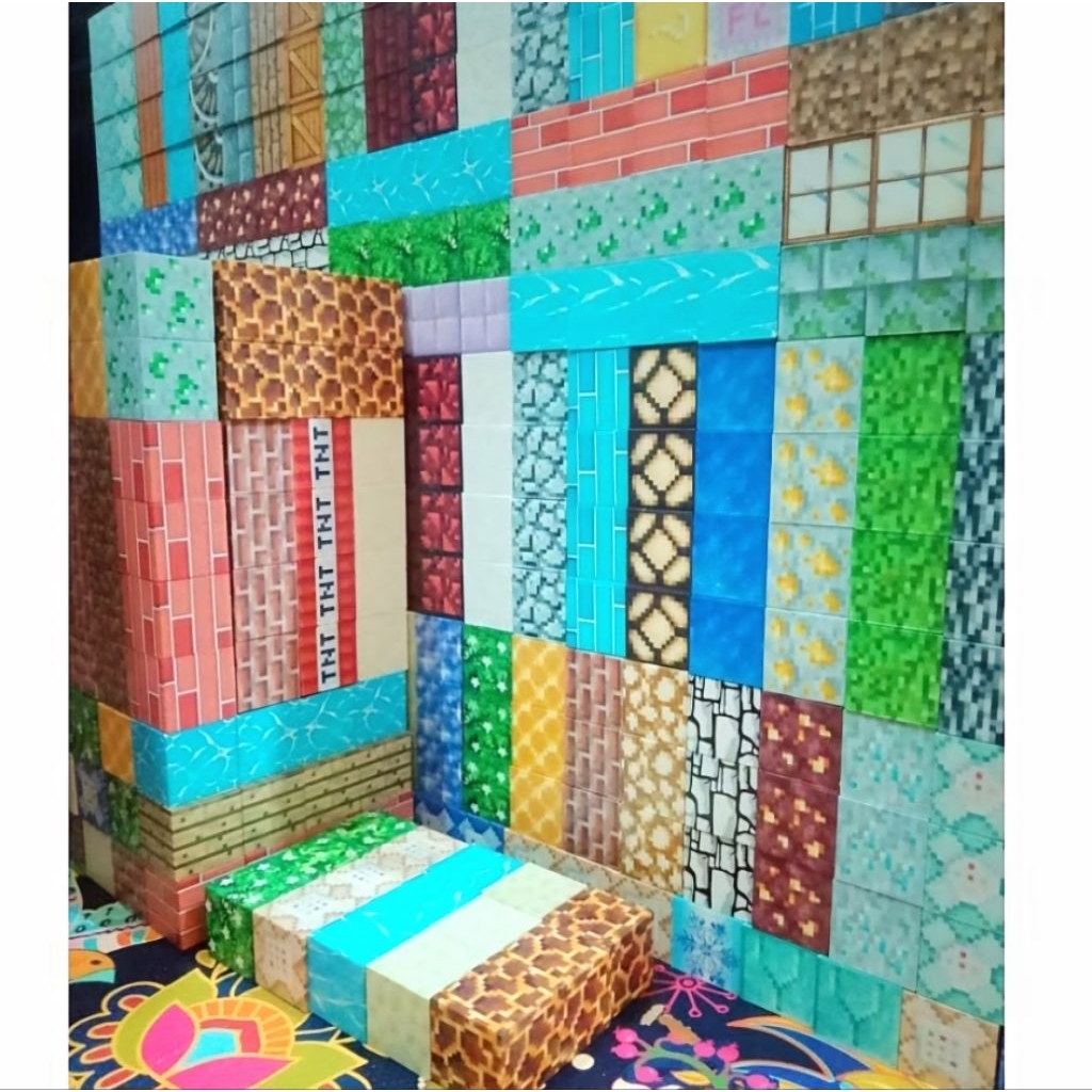 10pc mainan magnet kubus balok susun / mainan edukasi anak / block magnet minicraft