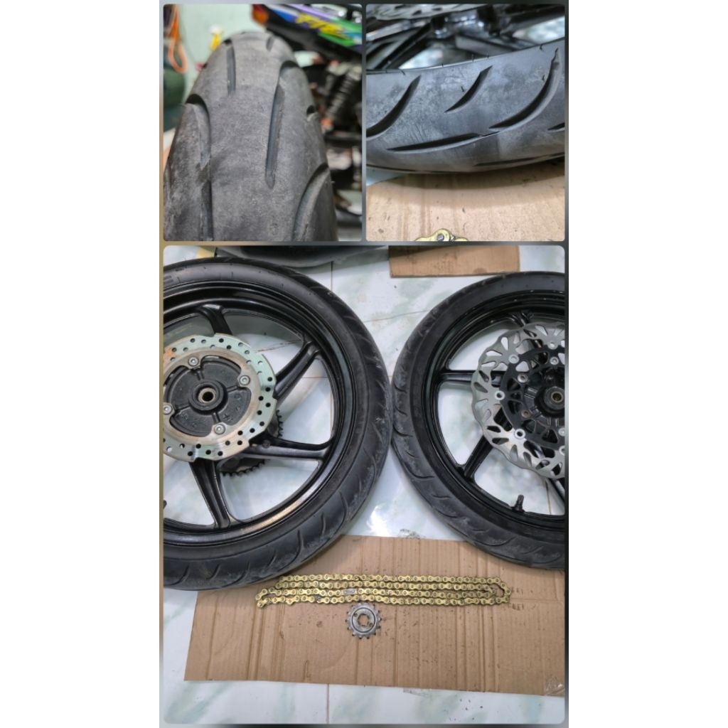 velg cbr150 cb150r double disc ninja rr r ss zx ban maxxis pressa soft compound ninja otomotif
