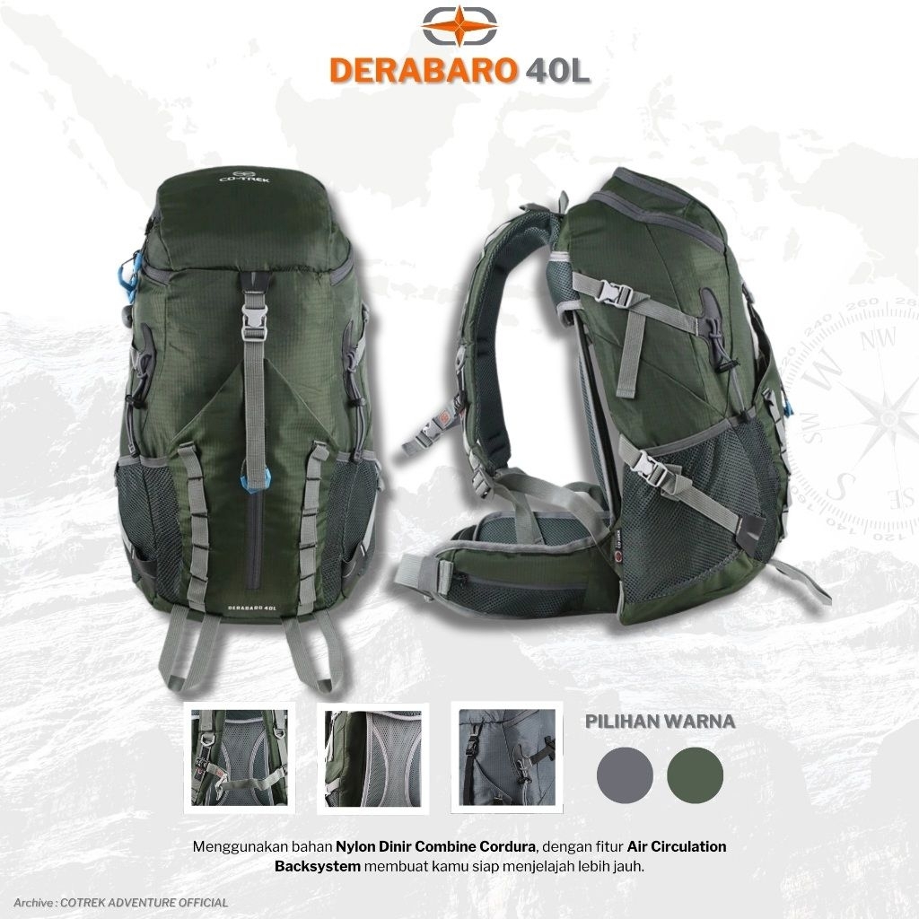 Tas Ransel Co Trek Derabaro 40L ORI