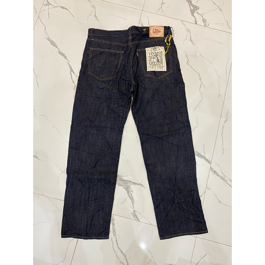 Red tornado denim selvadge raw size 38